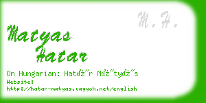 matyas hatar business card